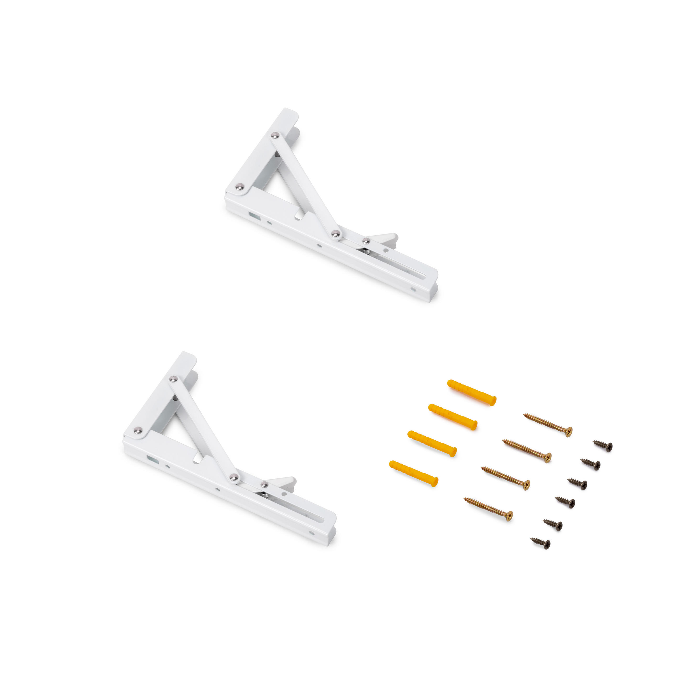 STÜTZEN Klappbare, Länge 203mm, Stahl, Weiß lackiert - Weiß, Metall (2/11/20.3cm) - EMUCA