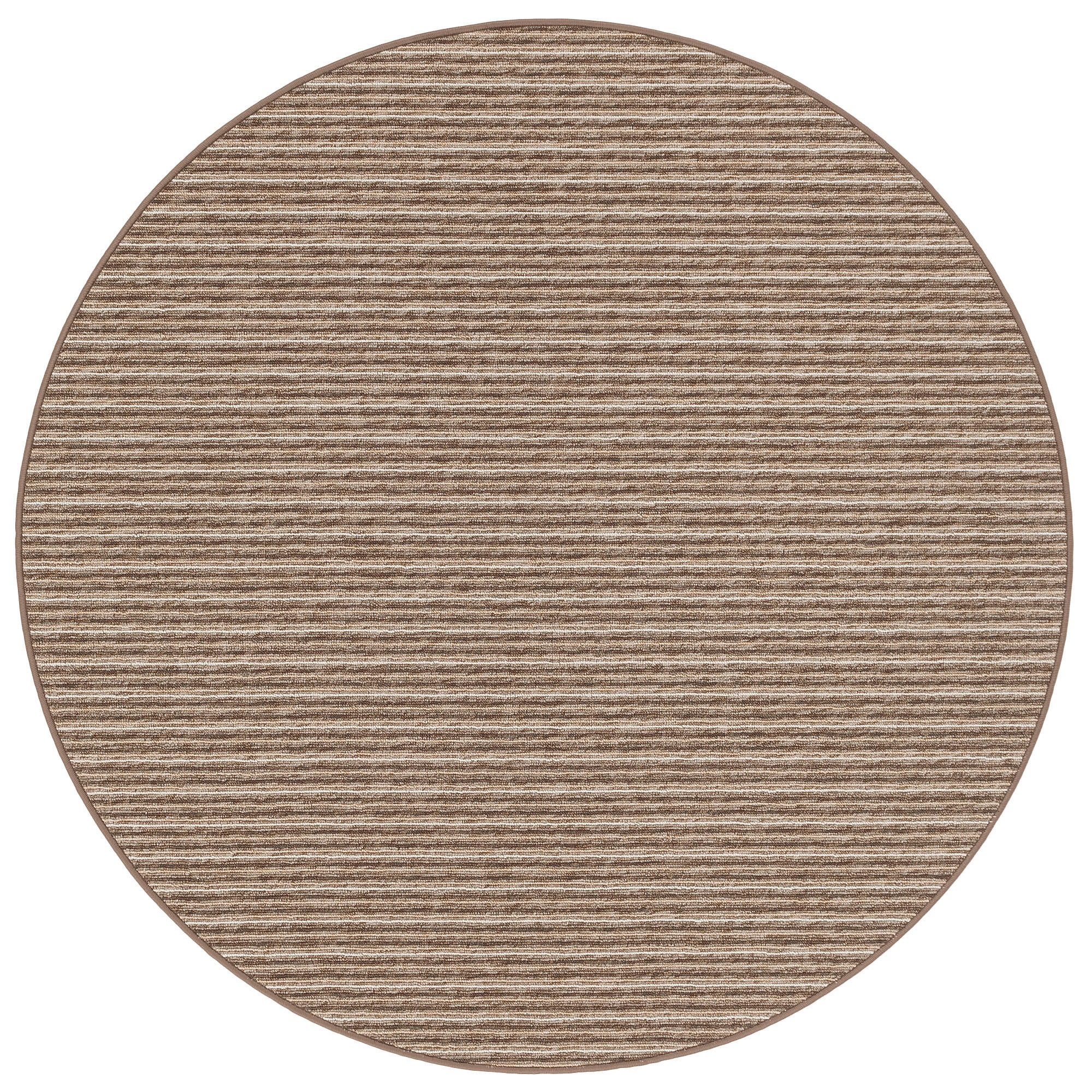 STREIFENBERBER TEPPICH MARTA RUND - Braun, Textil (200/200cm) - Snapstyle