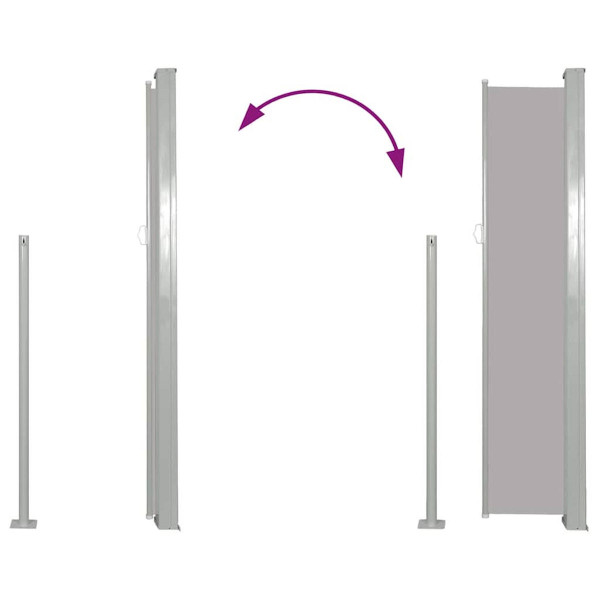 SEITENMARKISE Ausziehbare 120/300 cm, Stahlrahmen und Polyestergewebe, Grau - Grau, Textil (8/120/300cm) - vidaXL