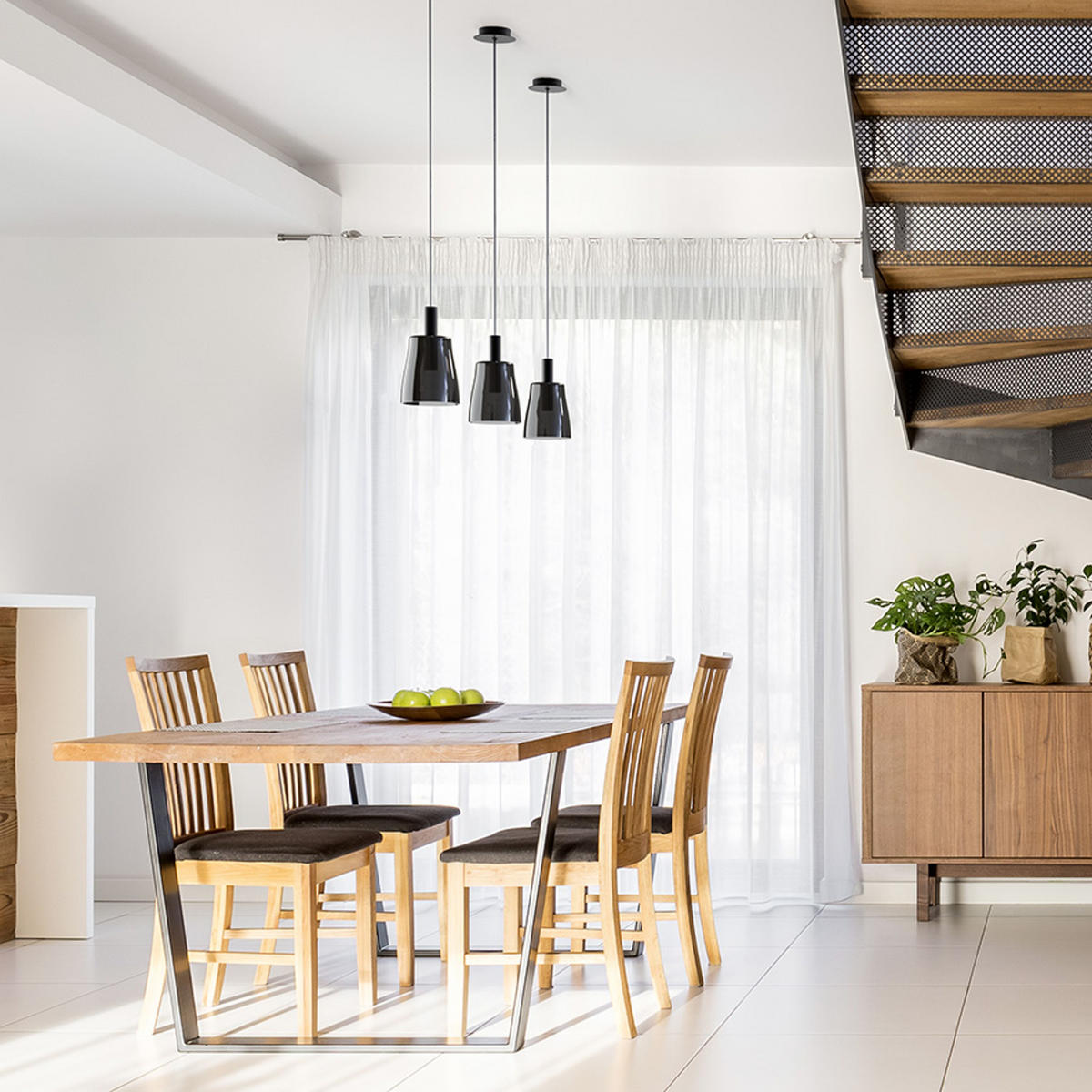 PENDELLEUCHTE BELLINI M LED Schwarz 5 W - Schwarz, Metall (30/30/120cm) - Rendl