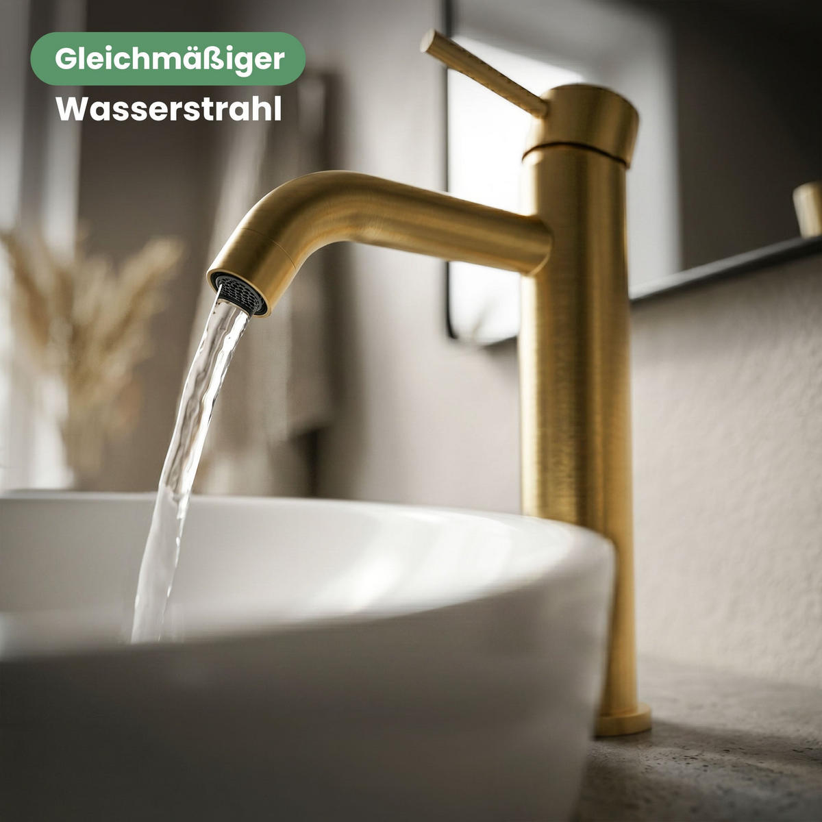 WASCHTISCHARMATUR Verti - Gold - Goldfarben, Keramik/Metall (5.3/30.5/9.2cm) - Akord