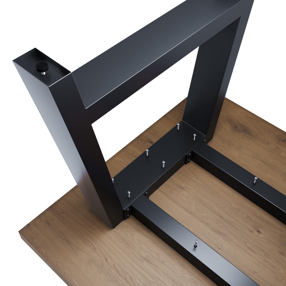 TISCHBEINE Ksora Extreme Metall Schwarz 200/80/72 cm - Schwarz, Metall (80/72/200cm) - Metalo Pro