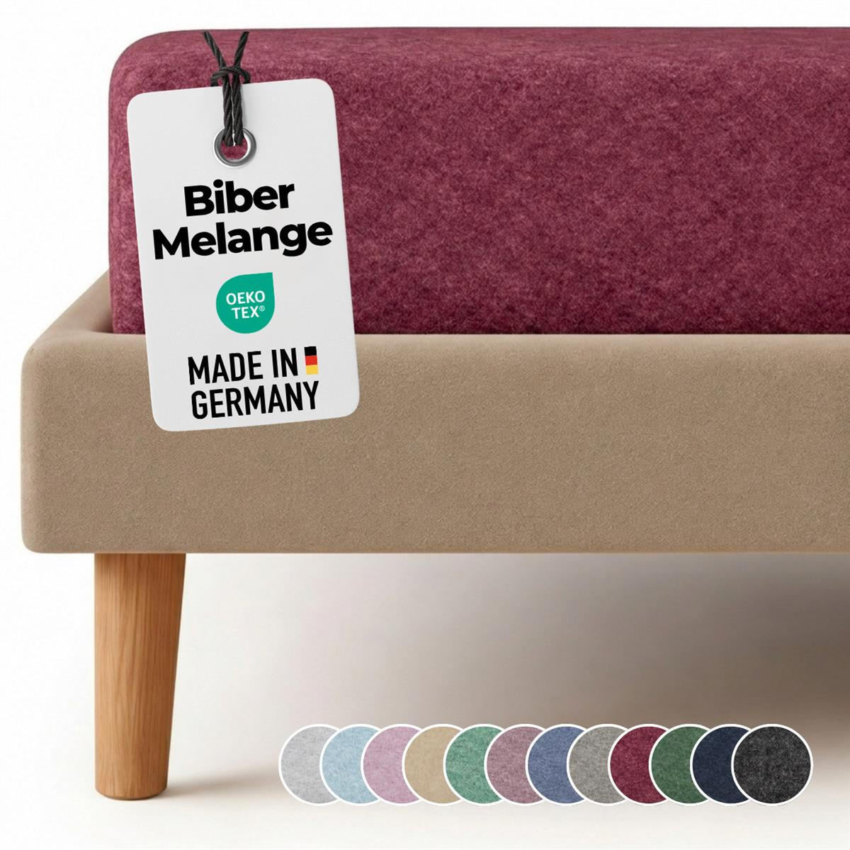 BIBER-SPANNBETTLAKEN 90x200 - 100x200 cm Made in Germany! Warme Winter Flanell Bettlaken aus 100% Baumwolle, Spannbetttuch Bordeaux - Bordeaux, Textil (90/200cm) - Carpe Sonno