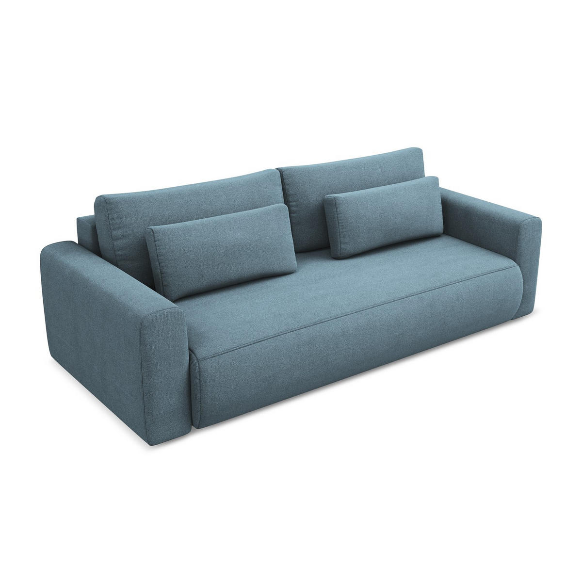 3-SITZER SOFA mit Schlaffunktion Strukturstoff Stoff Blau - Blau/Schwarz, Kunststoff/Textil (238/82/105cm) - LaMiaSofa