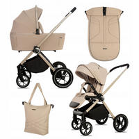 KINDERWAGEN Gavia 2in1 Brownie Babywanne, Buggy Sportsitz, Faltbar, Wickeltasche - Beige/Schwarz, Textil/Metall (58/100cm) - BabyLux