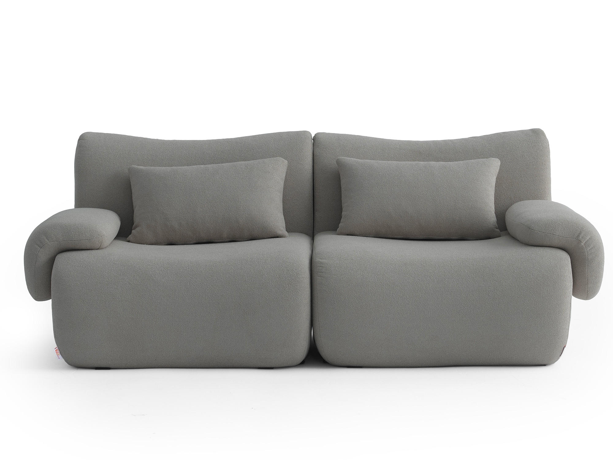 2-SITZER-SOFA Bouclé-Stoff Wolkengrau - Grau, Textil (194/73/95cm) - MILYsofa