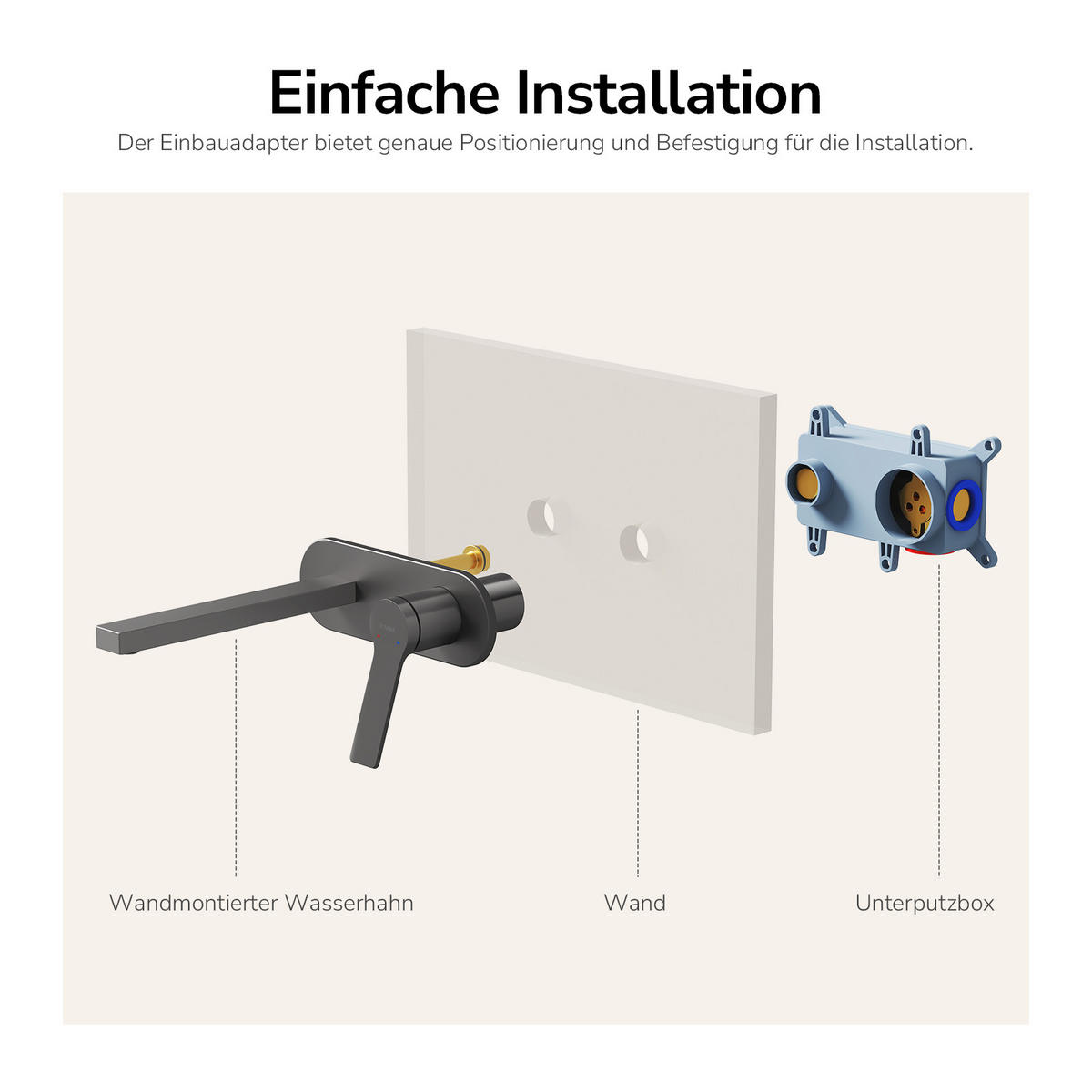 WASCHTISCHARMATUR mit Luftsprudler Messing Anthrazit - Dunkelgrau, Metall (21/7/28.8cm) - EMKE