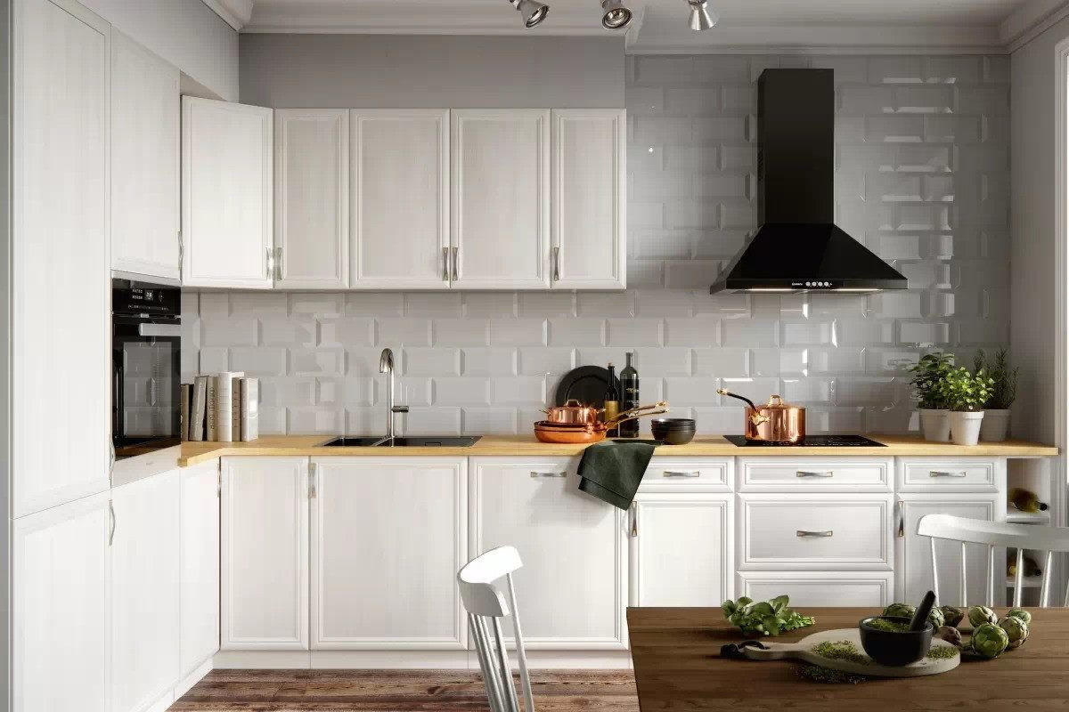 ECKKÜCHE 370 x 210 cm – Sycylia K12-G370 – in Andersen-Kiefer / Matt - Silberfarben/Weiß, Holz/Metall (370/212/58cm) - ROYAL24_MARKT