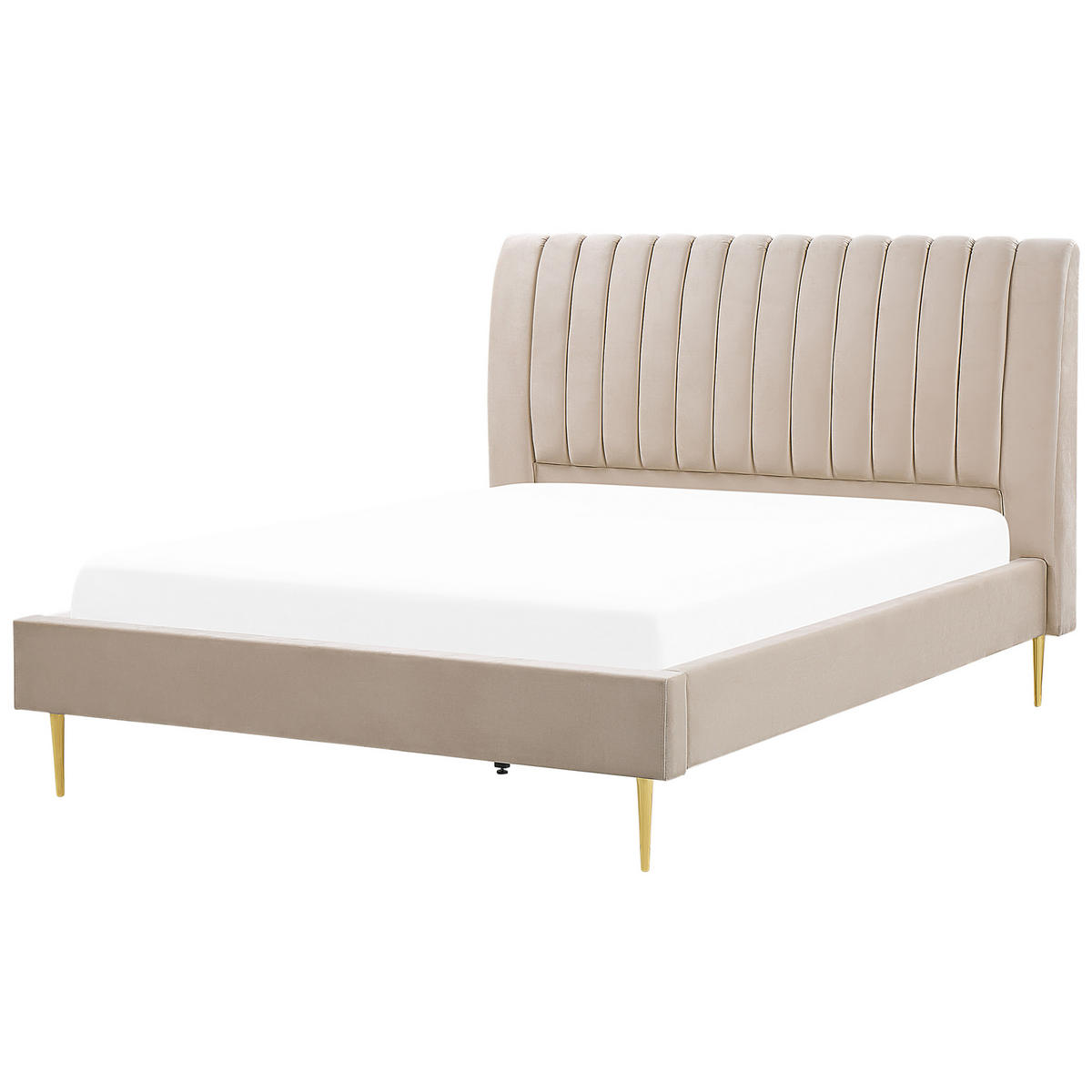 POLSTERBETT 180/200cm Sandbeige Marville - Beige, Textil (180/200cm) - Beliani