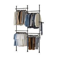 TELESKOP GARDEROBEN SYSTEM Schwarz - Schwarz, Kunststoff (226/285/3cm) - SoBuy