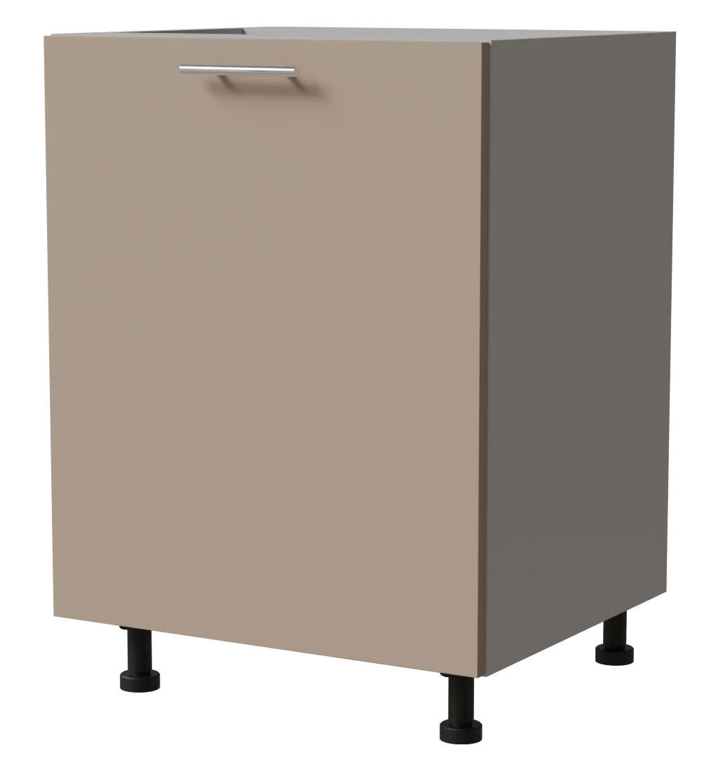 Feldmann-Wohnen Unterschrank Graubraun, Grau 60x82x50 cm