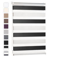 DOPPELROLLO 60/195 cm, Schwarz|Weiß - Schwarz/Weiß, Textil (60/195cm)