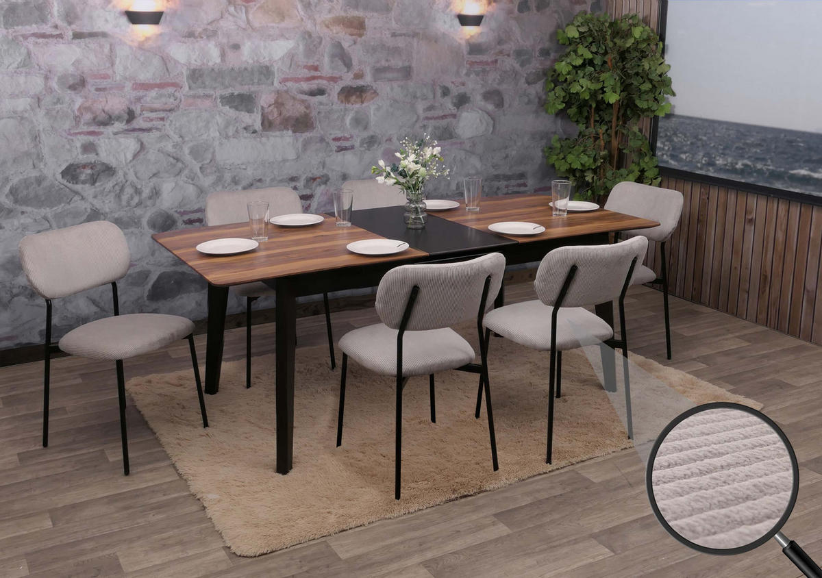 ESSZIMMERSTUHL Hellgrau 6er-Set - Hellgrau, Textil (44/83/52cm) - MCW