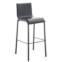 BARHOCKER Kelan Kunstleder Schwarz Schwarz - Schwarz, Leder (43/103/51cm) - DELUKE