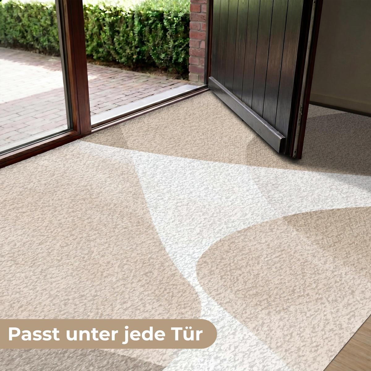 FUSSMATTE Glatte Oberflächen - Harmonisch - Wellenförmig Schmutzfangmatte 180x120 cm - Beige, Kunststoff (180/120cm) - MuchoWow