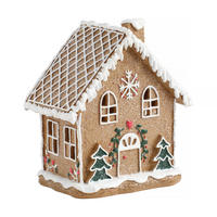 LEDFIGUR Charmhouse, Braun, 16x10x14 cm, Dekorative Weihnachtsdeko - Braun, Kunststoff (10/16/14cm) - home&you