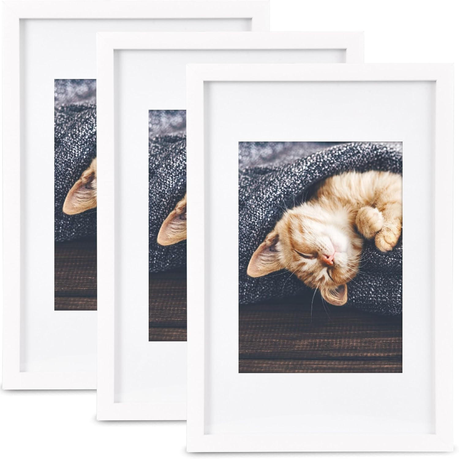 BILDERRAHMEN Galeria 13x18cm Weiß (3tlg) - Weiß, Holzwerkstoff (25/2/37cm) - BoMoe