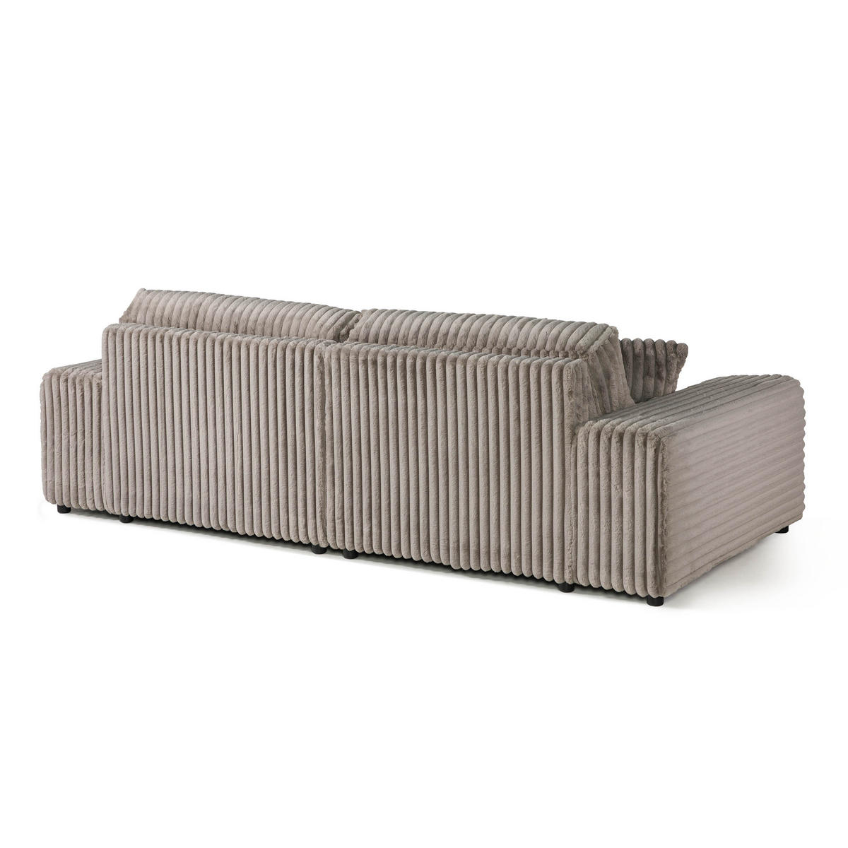 ECKSOFA Cord Velours 237x144x79 grau PAULINA - Grau, Kunststoff (237/144cm) - Massivmoebel24