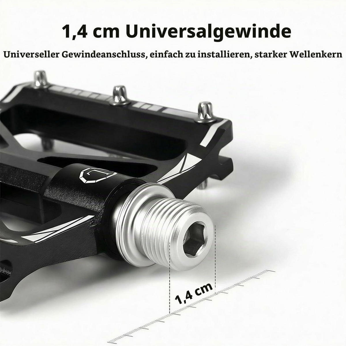 FAHRRADPEDALE Ultraleicht Carbon 283g 3-Lager CNC Aluminium 9/16" MTB Rennrad - Schwarz, Metall (10/2.1/11.1cm)