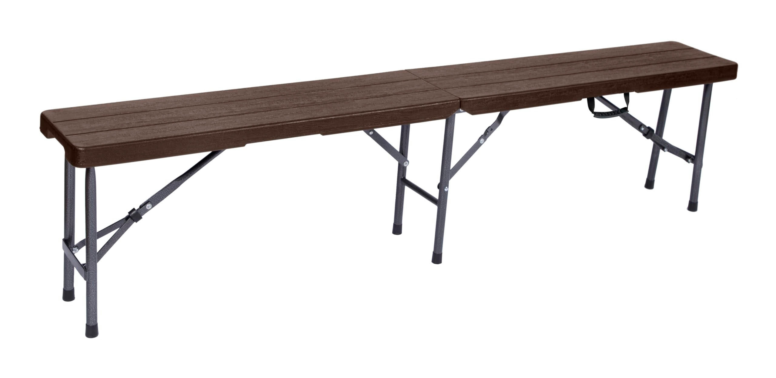 GARTENBANK Ole Holz-Optik Klappbank - Braun, Kunststoff (25/43/180cm) - DELUKE