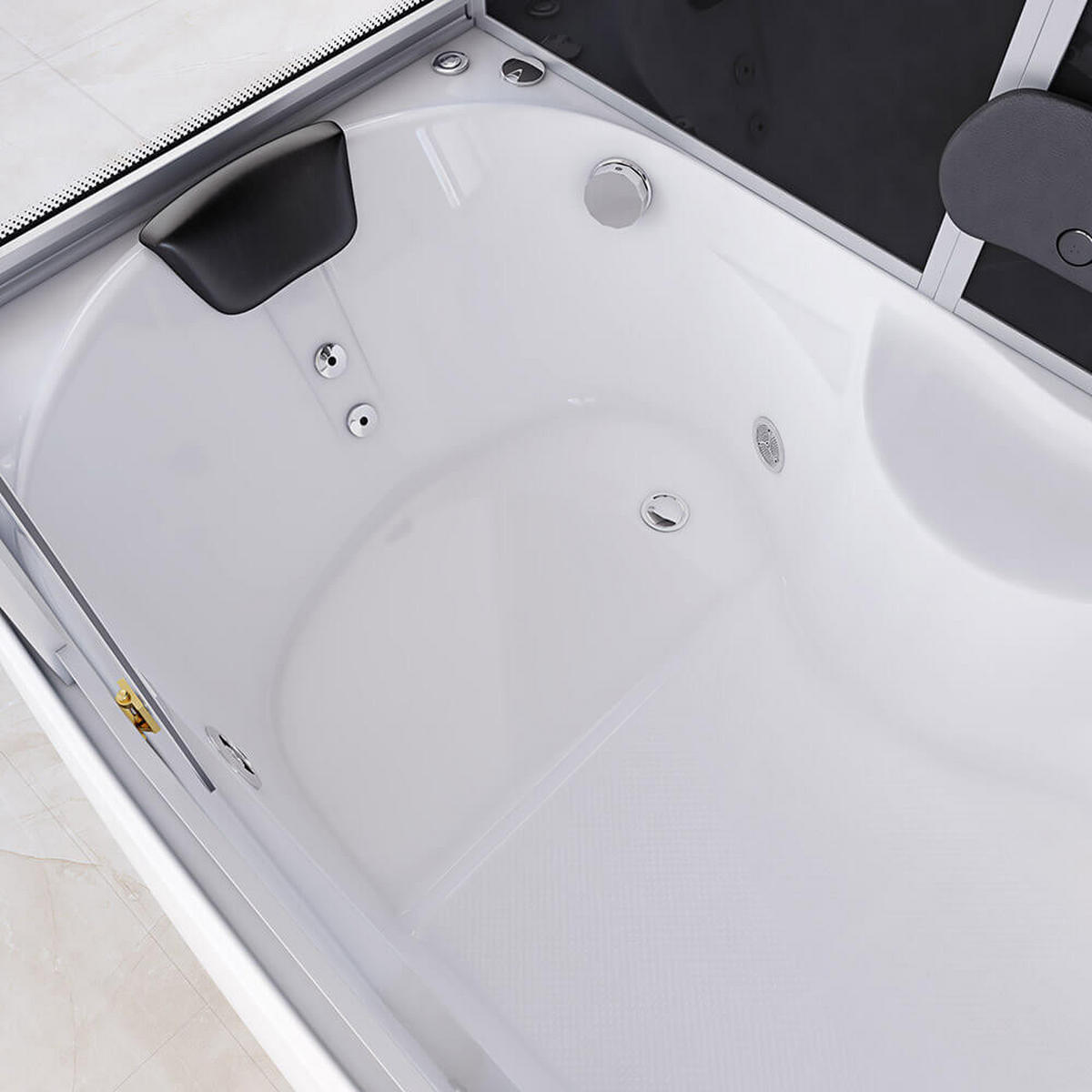 DAMPFDUSCHE DIAMOND - Schwarz, 170 x 90 cm - Schwarz, Glas (90cm) - Home Deluxe