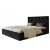 BETT 180x200 - Polsterbett mit Bettkasten und Holzrahmen - Elegant Betten - Weicher Jasminstoff - Kollektion Boston, Schwarz - Schwarz, Holz/Kunststoff (180/200cm) - Alpi-Möbel