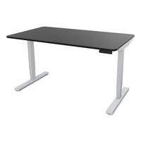 SCHREIBTISCH Elektrisch höhenverstellbarer Schreibtisch Y-Line Curved Schwarz Weißaluminium 140/80/62-127cm - Weiß Hochglanz/Silberfarben, Holzwerkstoff/Metall (80/140/127cm) - ASSMANN