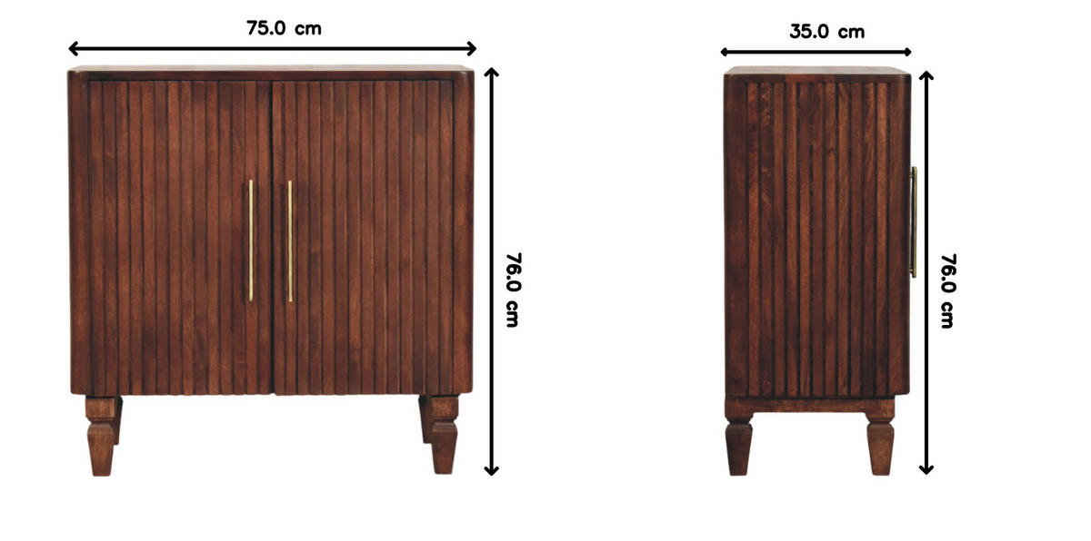 SCHRANK mit Wine-Wood-Oak-Finish, 2 Türen, 2 Innenablagen, dunkelbraun - Dunkelbraun, Holz (75/76/35cm) - Artisan Furniture