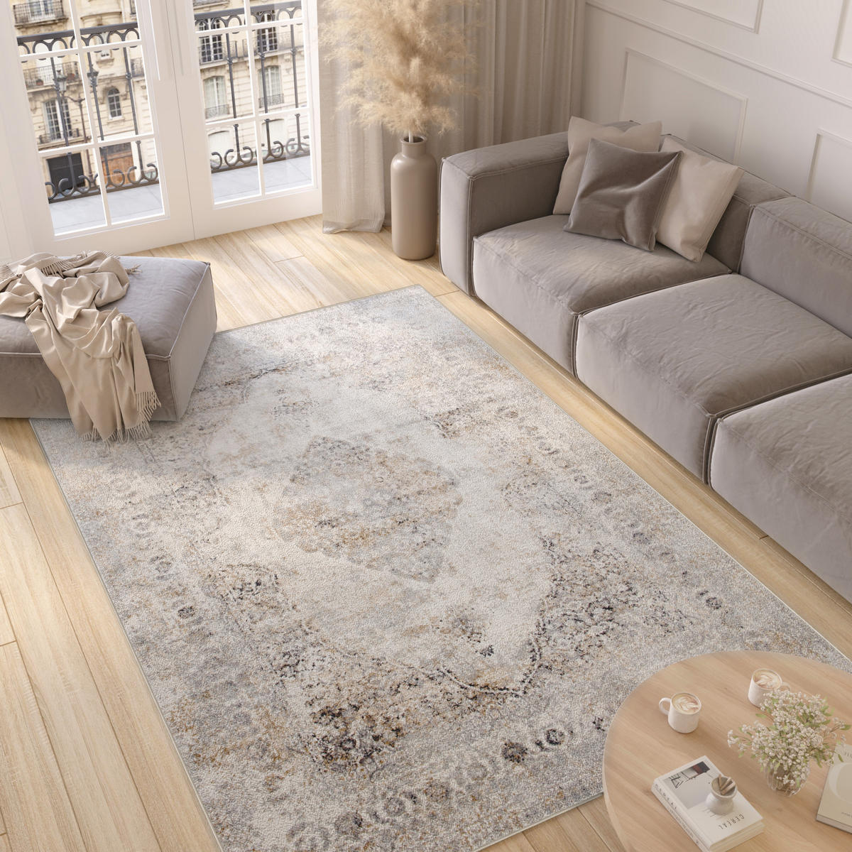 TEPPICH VALLEY Hellgrau 120/170 cm - Hellgrau, Textil (120/170cm) - Tapiso