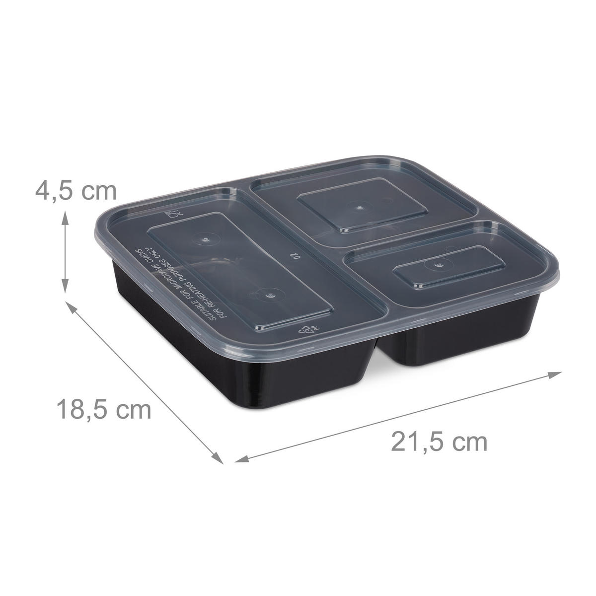 24XMEALPREPBOX - Schwarz, Kunststoff - Relaxdays
