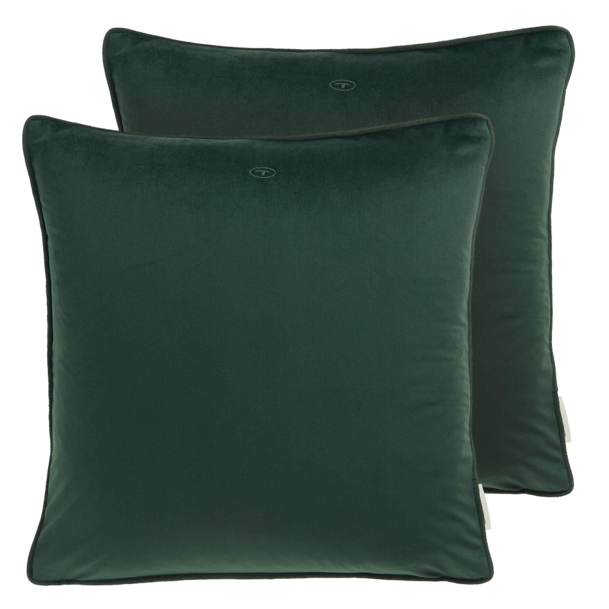 ZIERKISSENHÜLLE VELVET SIGNATURE - Grün, Textil (45/45cm) - Tom Tailor