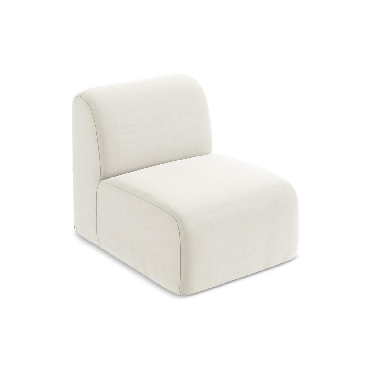 SOFAELEMENT Samt Stoff Beige - Creme/Schwarz, Holzwerkstoff/Kunststoff (70/75/94cm) - LaMiaSofa