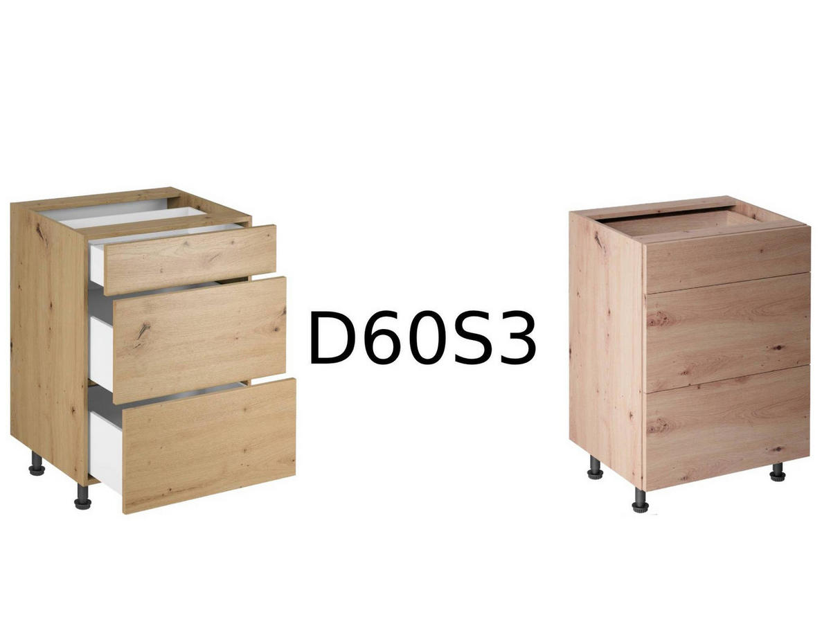 KÜCHENZEILE 400 cm - Langen KL4-M400 in Artisan Eiche - Eiche Artisan, Holz (400/248/58cm)