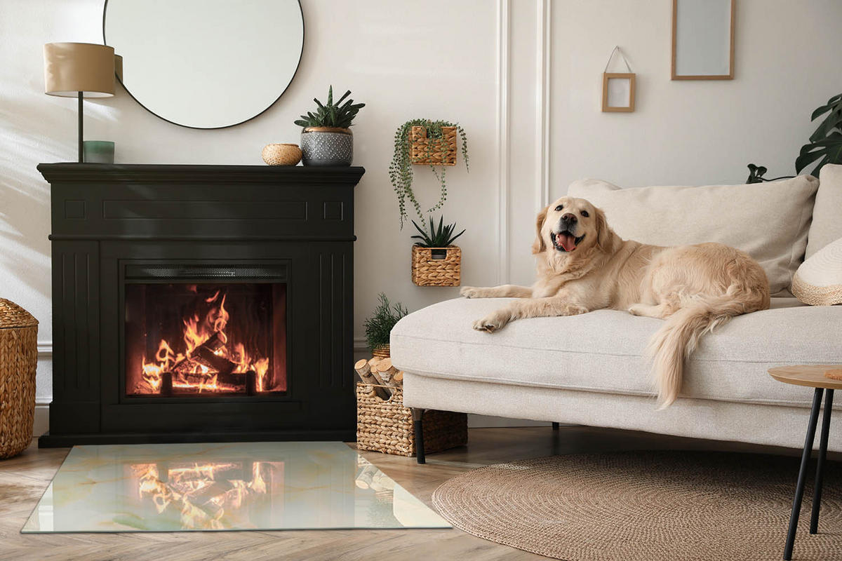 GLASPLATTE für Kamin 100x70 cm Türkis - Türkis, Glas (100/70/0.4cm) - ArtPrintCave