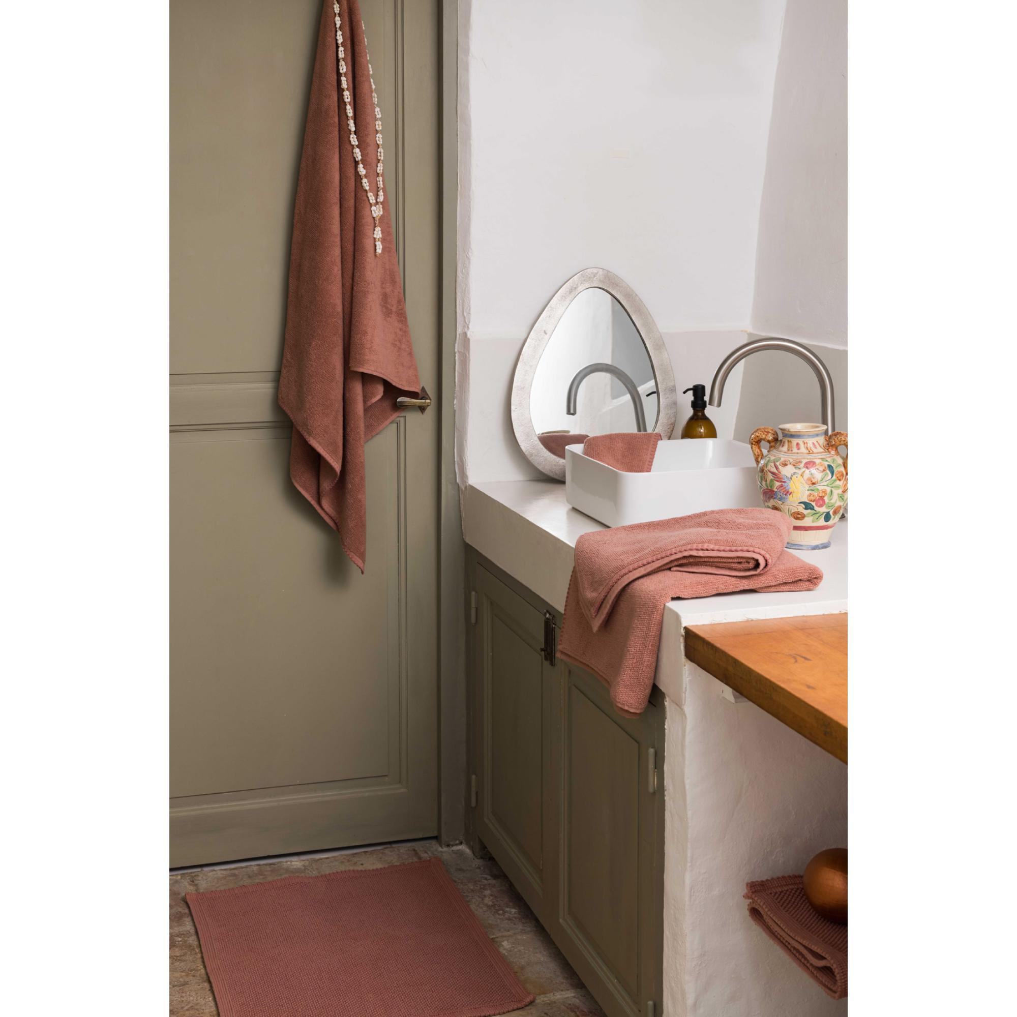 BADEMATTE Etia terrakotta 54 x 110 cm - Altrosa, Textil (54/110cm) - Vivaraise
