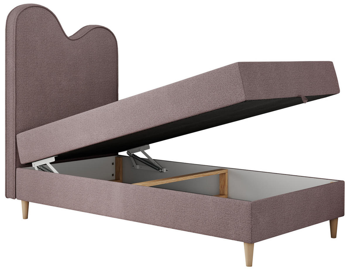 BOXBETT FLOW 90/180 Rosa Struktur - H3 - Rosa, Holz/Textil (90/180cm) - MKS