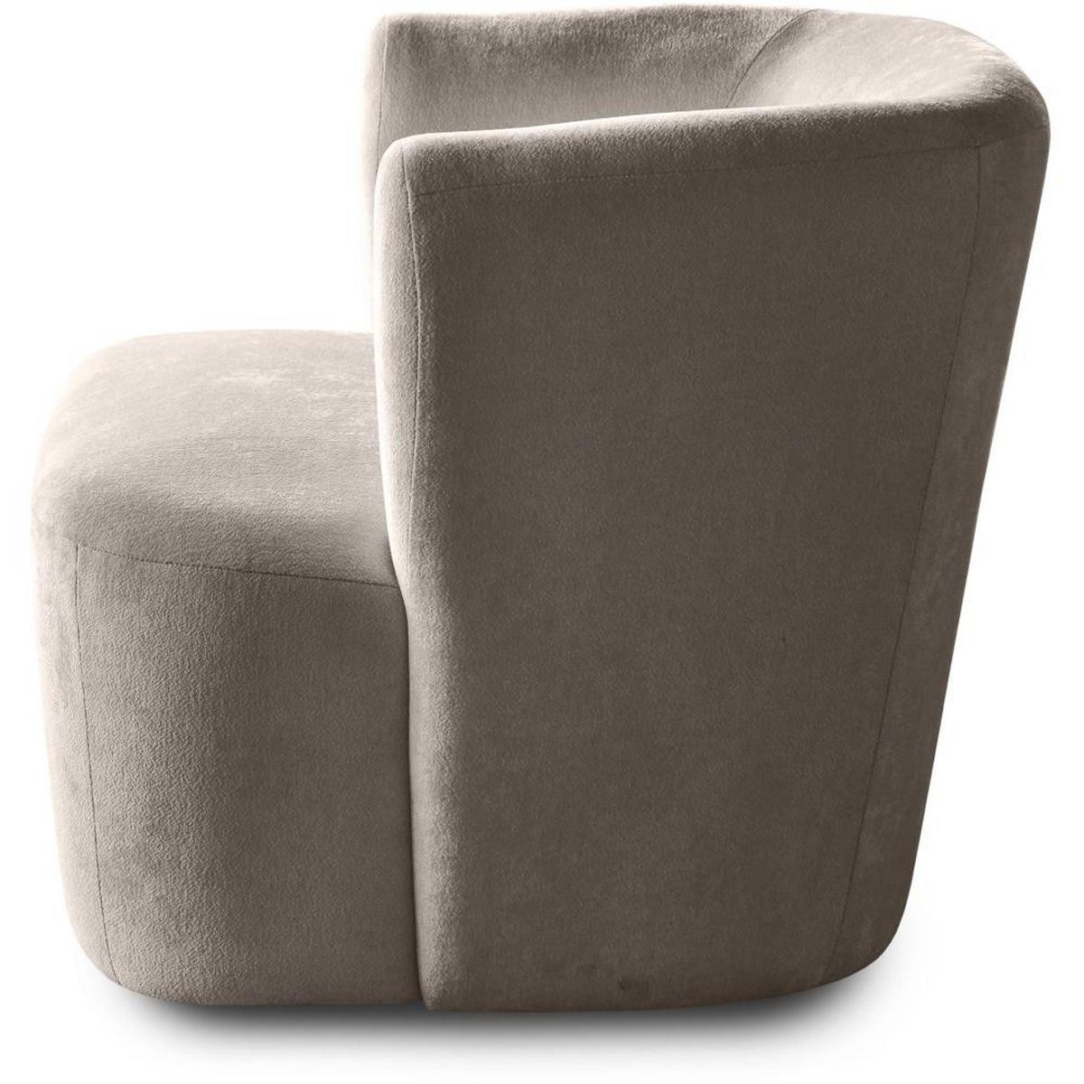 SESSEL Nori cappuccino velour - Schwarz/Cappuccino, Kunststoff/Textil (75/68/72cm) - Beautysofa