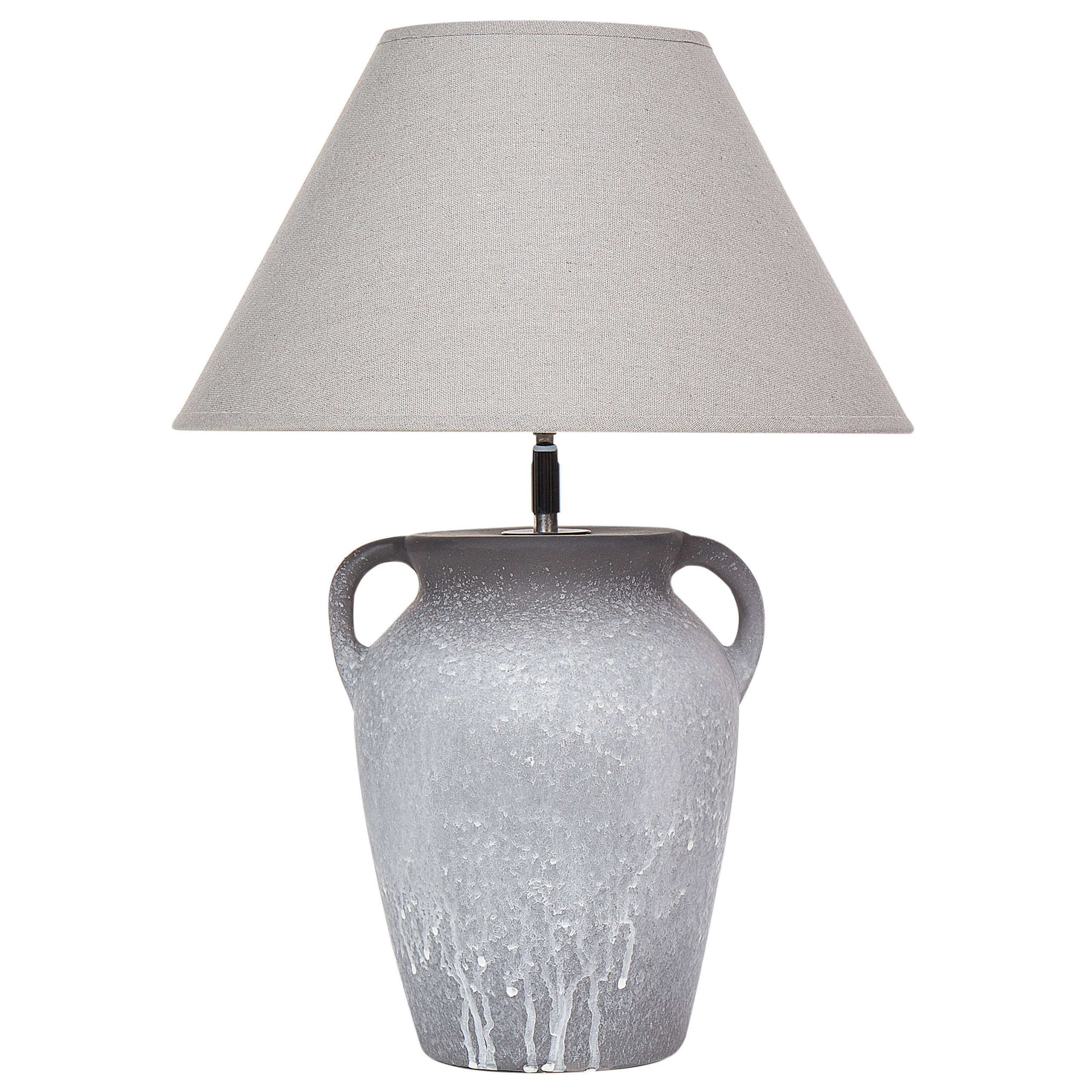 TISCHLEUCHTE Grau/Beige Agefet - Beige/Grau, Keramik (35/35/49cm) - Beliani
