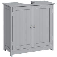 WASCHBECKENUNTERSCHRANK DE-15886 mit 2 Türen & Einlegeboden Grau - Grau, Holzwerkstoff (152.4/152.4/76.2cm) - ComfortXL