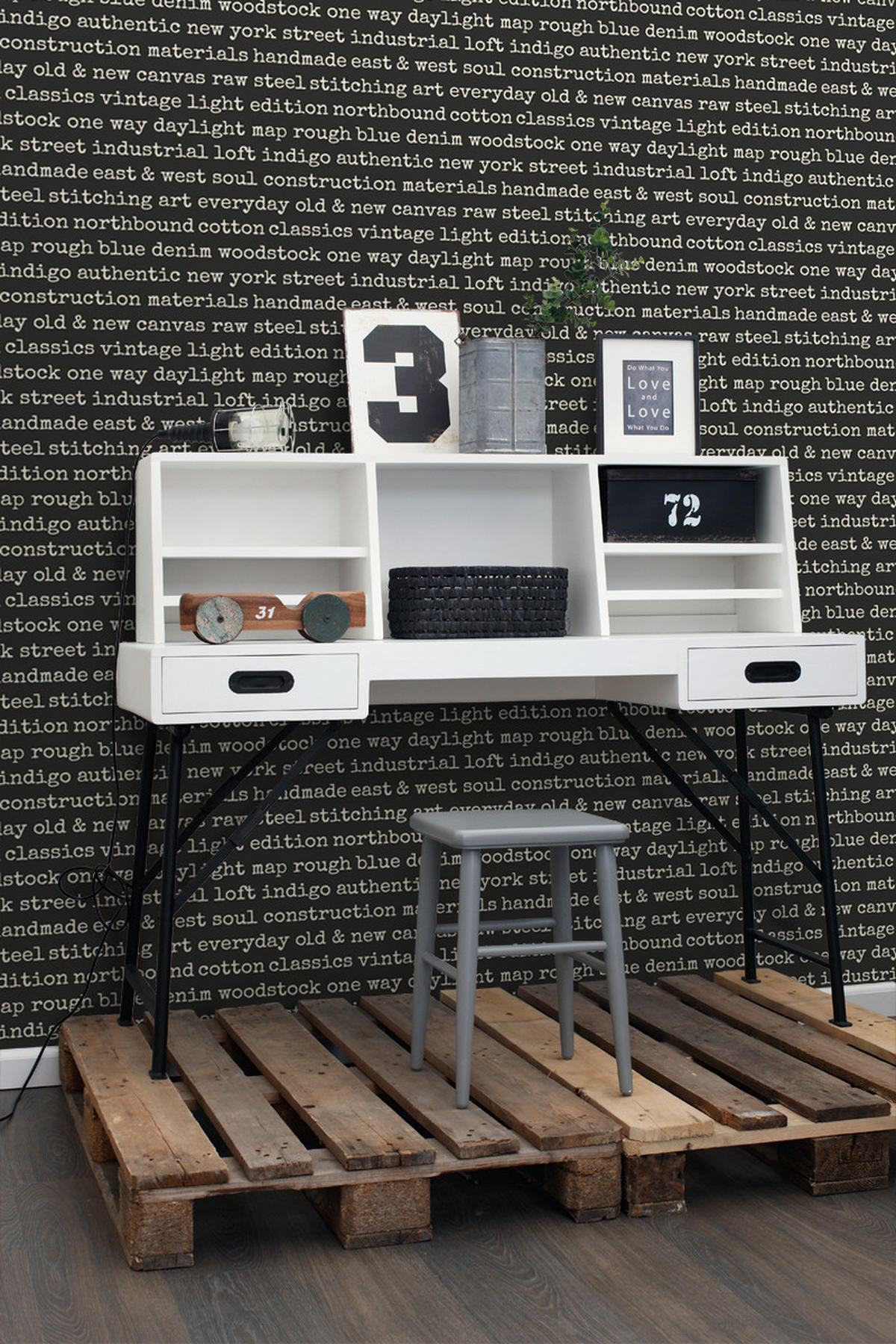 TAPETE City Talk Sprüche 53 cm x 10.05 m - Schwarz, Papier (53/1000cm) - ESTAhome