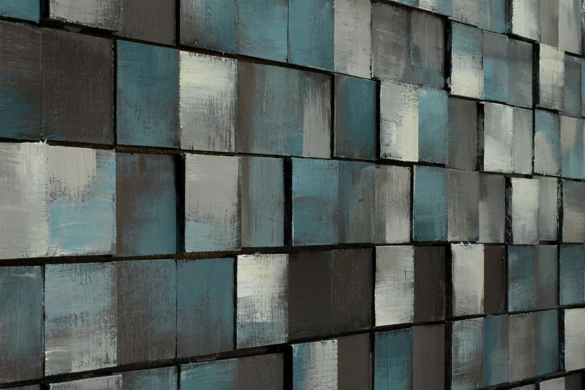 HOLZBILD Blau 144/44 cm - Blau, Holz (7.8/44cm) - KUNSTLOFT