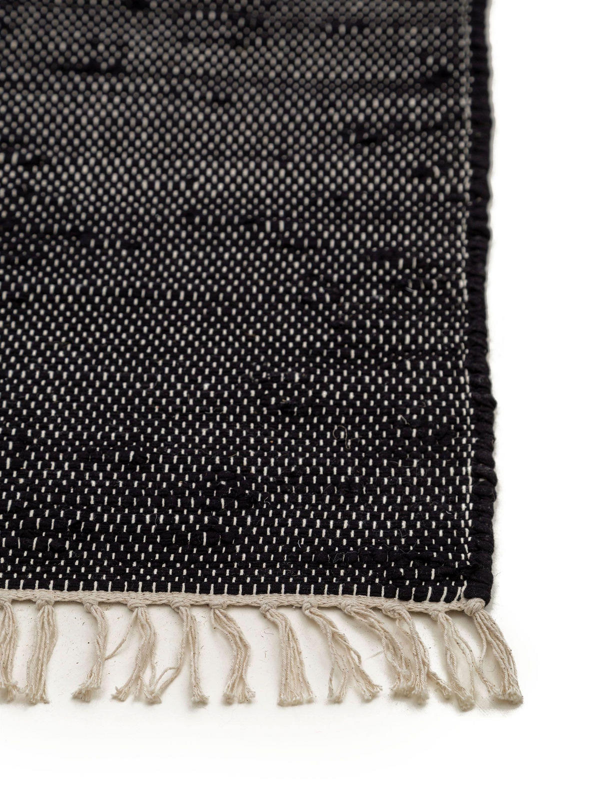 TEPPICH aus recyceltem Material Tom Schwarz 70x200 cm - Schwarz, Textil (70/200cm) - benuta Pop