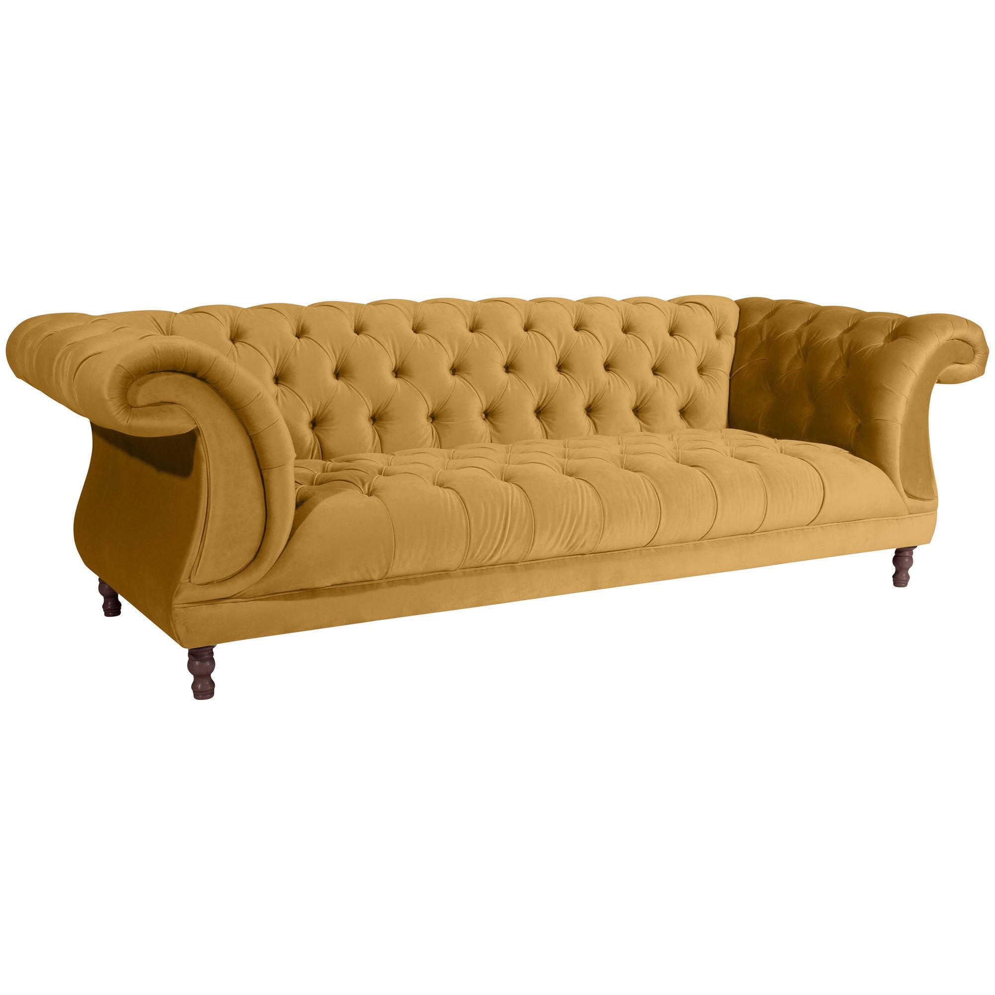 58aufmkessel Chesterfield Currygelb 253x80x100 cm