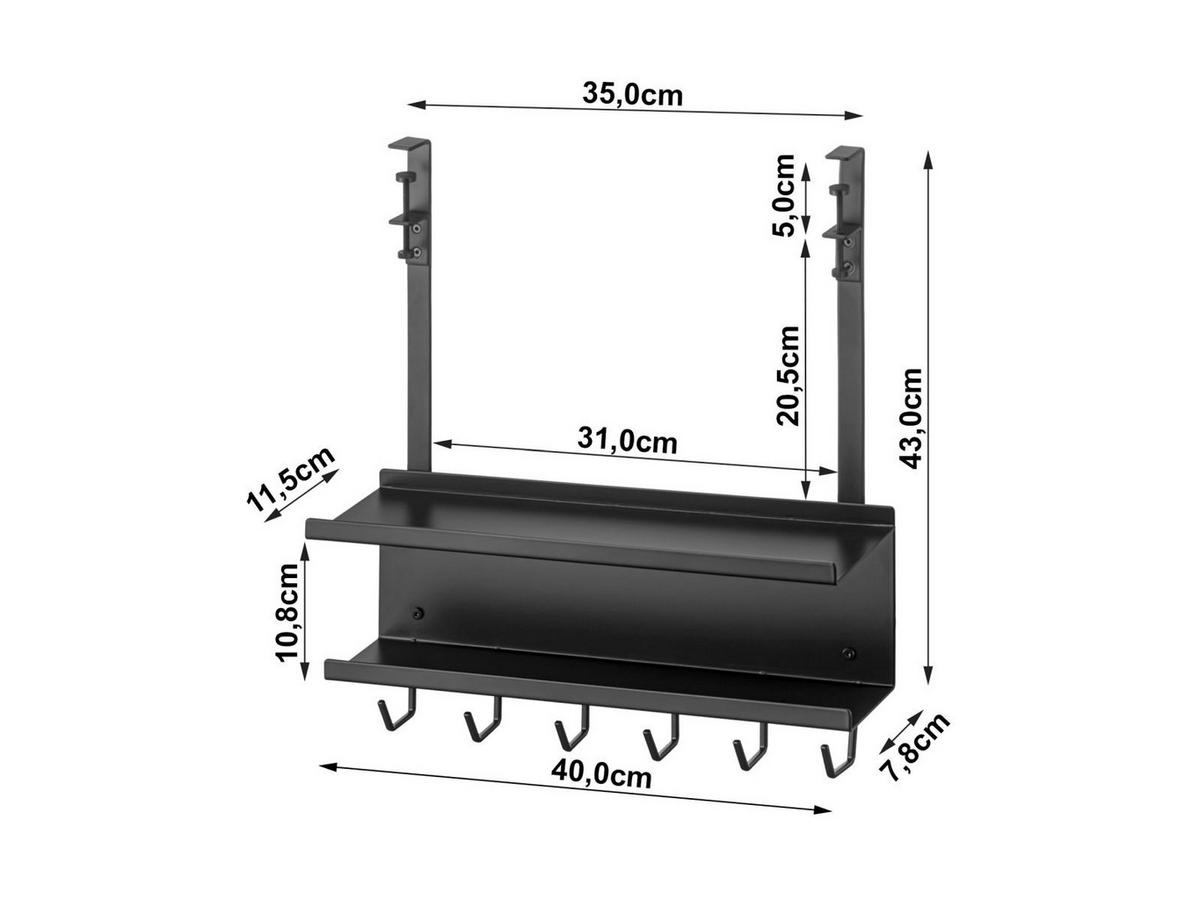 KABEL-ORGANIZER Smart schwarz 40/43/11 cm für den Schreibtisch - Schwarz, Metall (11/40/43cm) - Yamazaki