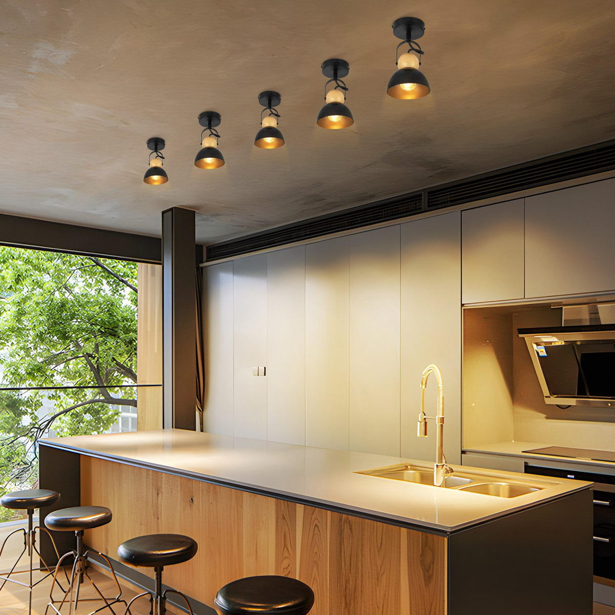 DECKENSTRAHLER Lumina 12/15/18 cm - Schwarz, Metall (18/12/15cm) - ZMH