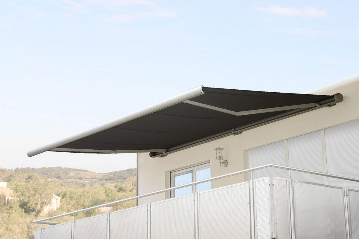 ELEKTRISCHE KASSETTENMARKISE Anthrazit, Weiß - Anthrazit/Weiß, Textil (500/23/300cm) - MCW