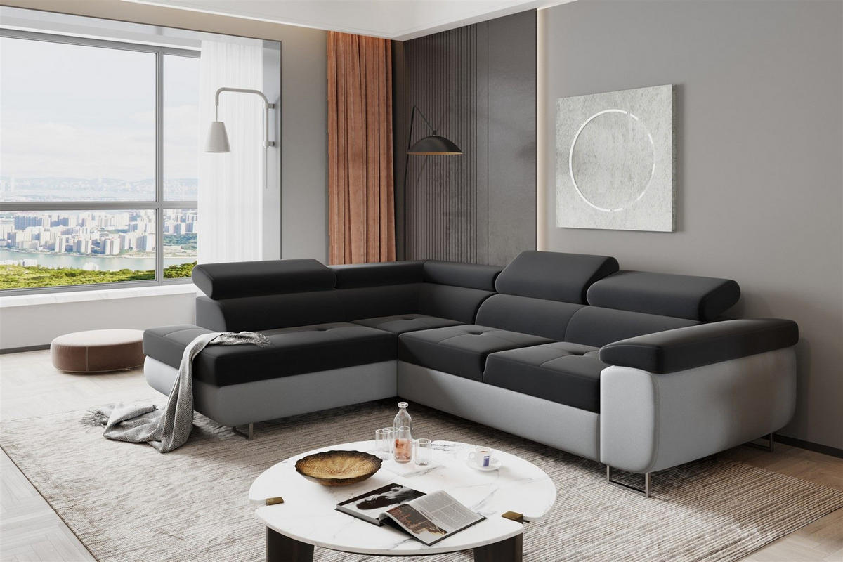 ECKSOFA Jade Mit Schlaffunktion - Grau, Holzwerkstoff/Textil (202/275cm) - Fun Möbel