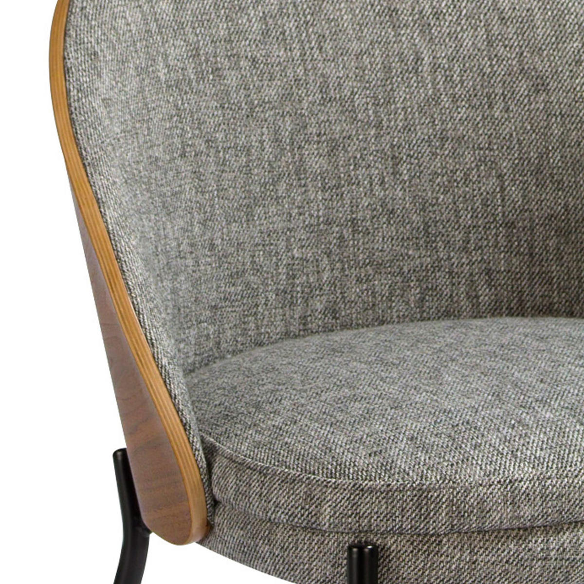 STUHL aus grauem Stoff und Nussbaumholz - Nussbaumfarben/Walnussfarben, Holz/Textil (54/75/54cm) - ANGEL CERDA