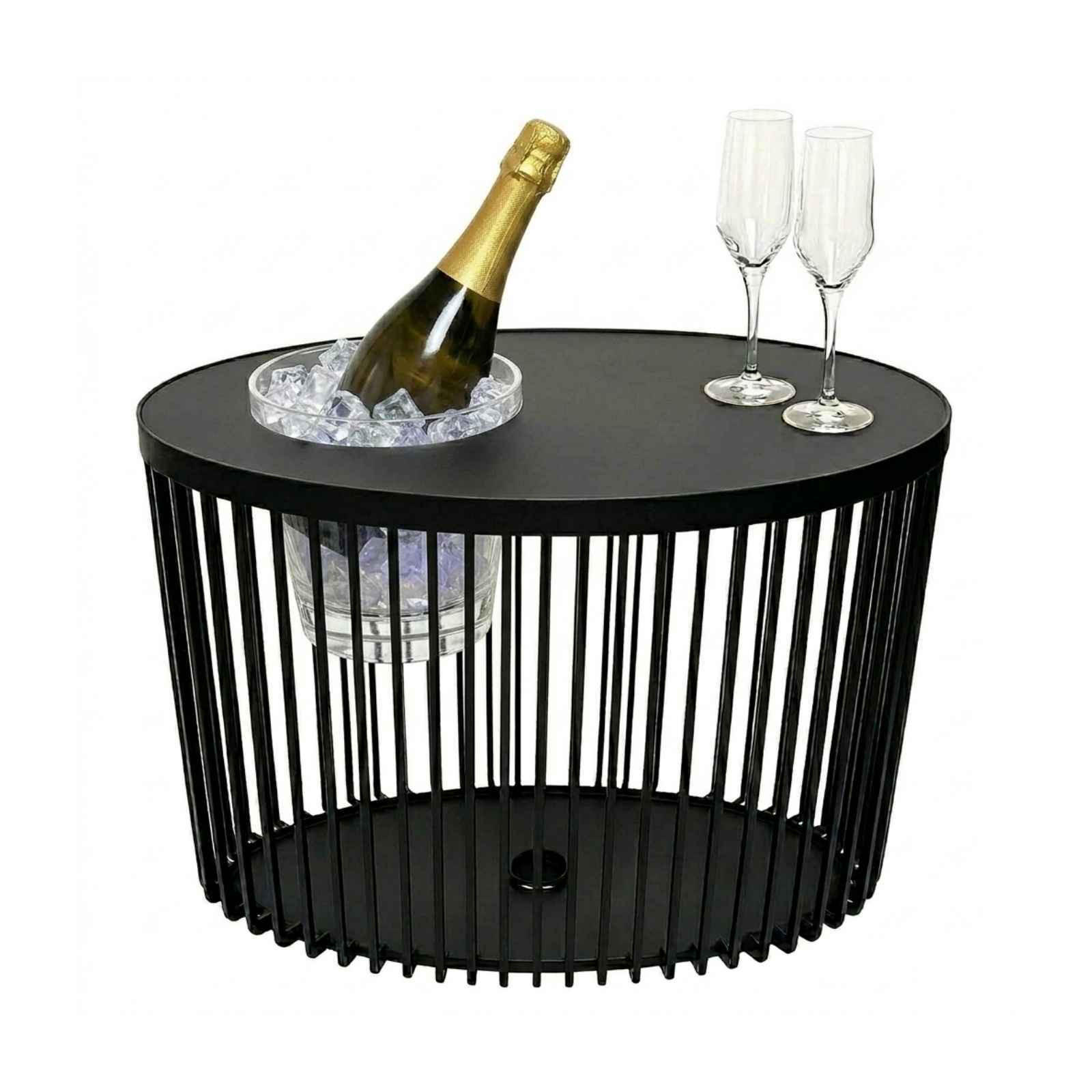 3-IN-1 LOUNGETISCH MIT ACRYL-KÜHLER Stockholm schwarz 46 cm - Schwarz, Kunststoff (57.5/35/46cm) - COOTAB Cooler Table