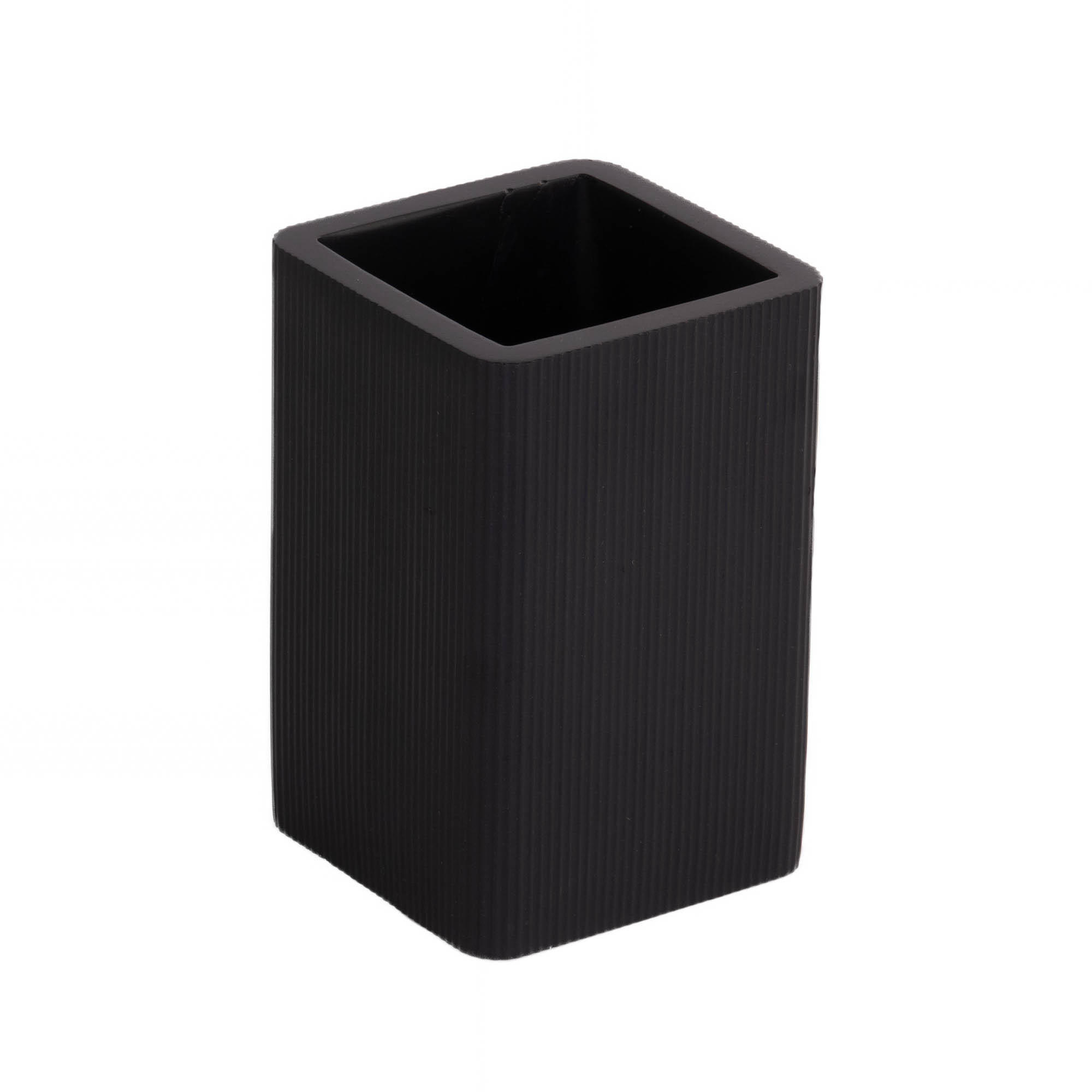 ZAHNBÜRSTENBECHER Garbo - Schwarz, Kunststoff (7.5/11/7.5cm)